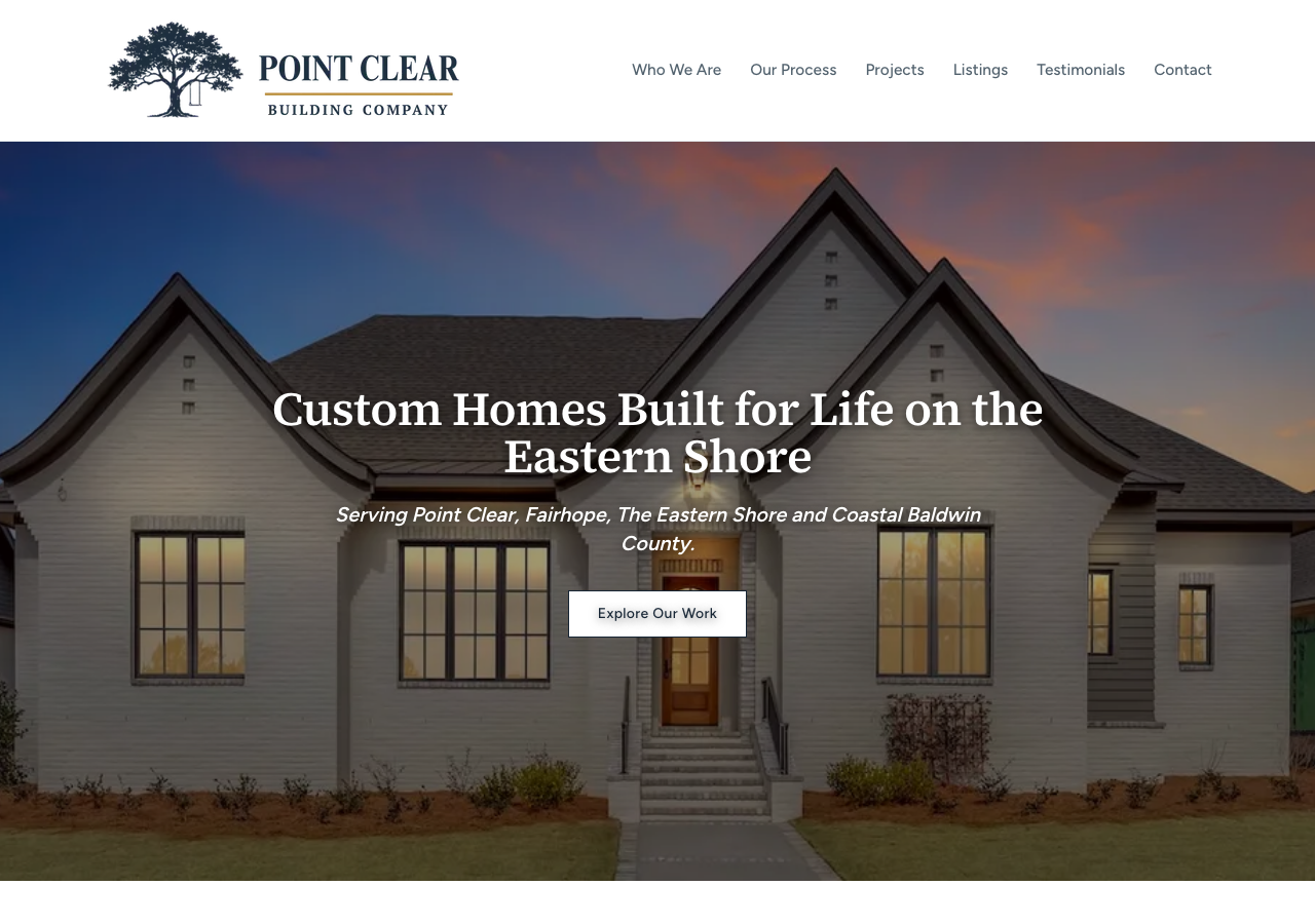 Homepage of the Point Clear Building Company website